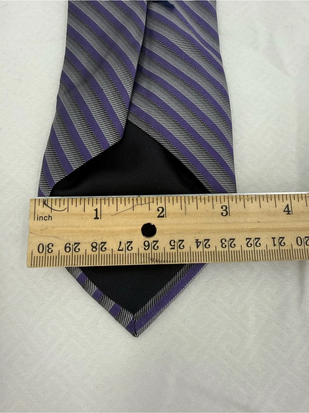Murano Purple and Gray Striped Silk Tie